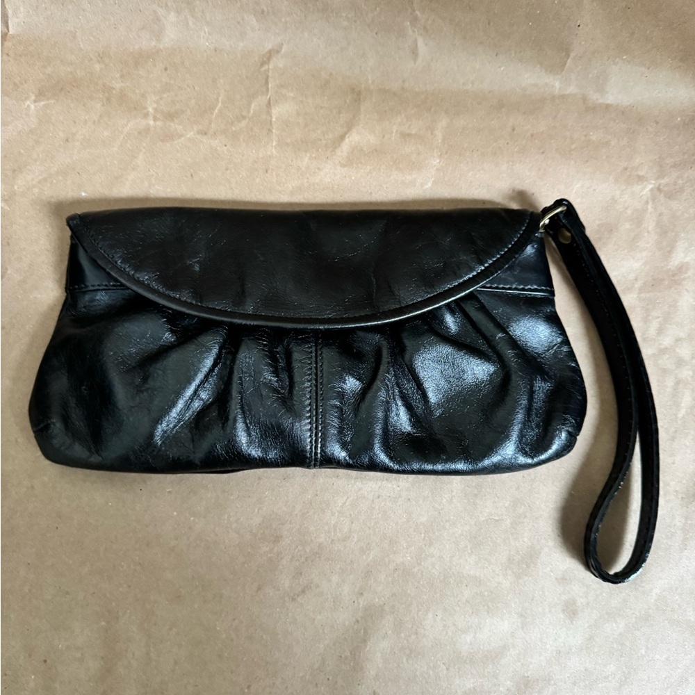 VTG Aldo Black Leather Clutch/Wristlet. 10”
By 5” by 0.5”